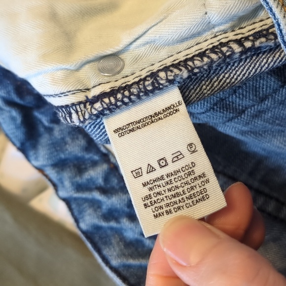 Free People Button Fly Distressed Cut Off Shorts - Picture 4 of 5